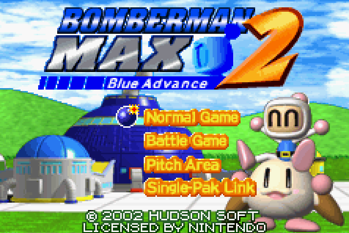 Bomberman Max 2 Blue Title Screen